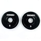 Ivanko ( rubo-5 )ゴムオリンピックプレート、ブラック、5ポンド(ペア)