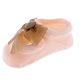 ノーブランド品 　全2サイズ6色　3ペア　かわいい　女の子　男の子　ベビー　レース　滑り止め　靴下　スリッパ　ソックス - ライト・ブラウン, S