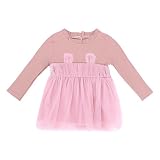 Chaufly ベビースカート 子供服 女の子 Aライン ドレス 洋服 フォーマル 幼児 キッズ ドレス 可愛い うさぎの耳 発表会 パーティー 超柔らかい 長袖 春 秋チュールスカート