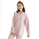 授乳パジャマ　レディース　春秋冬用　長袖　マタニティ　ルームウェア　授乳口付き　前開き　ロング　上下セット　大人可愛い　襟付き　エレガント　厚手　ふわふわ　コットン　あったか　部屋着　妊婦用　無地　M