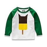 PANCY 子供服 春秋 長袖 Tシャツ キッズ トレーナー 丸い襟 男の子 女の子 可愛い 動物柄 ライオン くま キリン(グリーン,100cm)