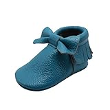 SayoyoブルーBowタッセルソフトソールレザーベビー靴赤ちゃんモカシン US サイズ: 3-6 Months/3.5-4 M US Toddler カラー: ブルー