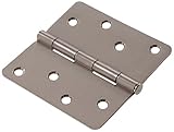 The Hillman Group 852810 4" Stainless Steel Residential Door Hinge - 5/8 Round Corner - Removable Pi