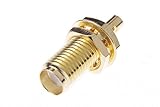 SMAKNR 2pcs Double-window SMA Female Nut Bulkhead Crimp Rg174 Rg316 Lmr100 Rf Connector [並行輸入品]
