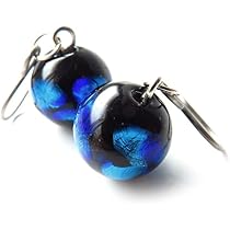 Amazon | ホタルガラス ピアス レディース パナリブルー 光る 蓄光