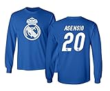 Real Madrid Marco Asensio # 20ジャージーシャツSoccer Footballメンズ長袖Tシャツ 3L