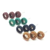 （Island Puppy） 3mm 軸 ナイロン 繊維 バフ 4種 セット 研磨 剤 電動 ドリル ルーター ビット (各3本12本セット)