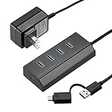 サンワダイレクト USBハブ Type-C USB3.2×4ポート 充電用Type-Cポート×1(2.4A) 電源付き セルフパワー バスパワー 1個 400-HUBS098BK