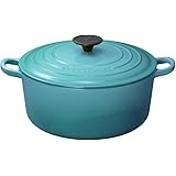 ル・クルーゼ(Le Creuset) 鋳物 ホーロー 鍋 両手鍋 無水鍋 鉄鍋 ココット・ロンド 24 cm カリビアンブルー ガス IH オーブン 食洗器 対応 【日本正規販売品】