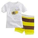 hooyi男の子子供パジャマコットン半袖パジャマセットビー (白い, 2)