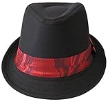 Happy CherryボーイズガールズジャズハットトッパーCool Fedora Hat Curlyつばキッズキャップ カラー: レッド