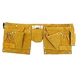 MOHOO 13ポケット　電気技師ツール ベルト修理ポーチ 　 ウエスト ツール ベルト バッグ DIY ポーチ 大工　イエロー