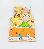 Pram, cot BABY BEDDING SET, duvet approx. 80x70cm + pillow, nursery, toddler (pattern: sheeps and cl