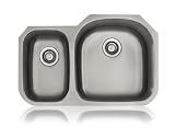 Lenova SS-CL-D3R 18-Gauge Stainless Steel Classic Unequal Double Bowl Undermount Kitchen Sink by Len