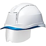 [ミドリ安全] ヘルメット 作業用 PC製 シールド面 通気孔付 SC-19 P CL V S RA3 α (αライナー) ホワイト/ブルー