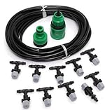 amzmonnsuta 5m 16ftガーデニング植物マイクロ点滴灌漑システムパティオ霧化マイクロスプリンクラー冷却キット