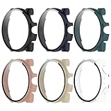 ［RuenTech］対応Ticwatch Pro 5カバー、スクラッチ防止超薄型ヌードPCケース＋HDアンチブラストガラスフィルム一体型保護ケース Ticwatch Pro 5と互換性のあるカバー全面保護 防水 耐衝撃 高耐久 (6色)