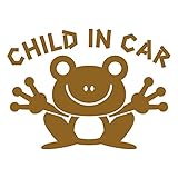 imoninn CHILD in car ステッカー　【シンプル版】　No.22　カエルさん　（ゴールドメタリック）