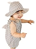 (ウイ カプア) u'i Kapua ドット 柄 天使の羽 付き キャミソール ロンパース カバーオール ベビー服 女の子 夏 コンビネゾン (100,グレー)
