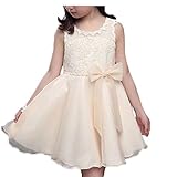 Ruideng ガールズサマープリンセスドレスのスカートチュチュノースリーブワンピースのスカートのドレスチュチュの公演 (160cm, サンドベージュ)