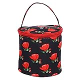 PATIKIL クロシェバッグ 小さなミニ糸収納オーガナイザー 編み物アクセサリーおよび用品スケインボールケースホルダー 編み物 ローズレッド