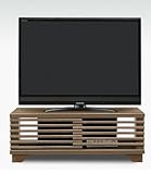 ライン 日本製 天然木 格子 90 TVボード (ウォールナット)