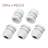 gle2016 pg13.5ホワイトプラスチックケーブル腺防水電気配線コネクタージョイント15pcs