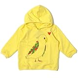 Mademoiselle papillon ハートインコ プルオーバー パーカー 【イエロー:80】