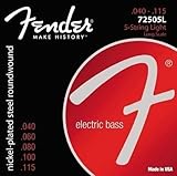 Fender エレキベース弦 7250 Bass Strings, Nickel Plated Steel, Long Scale, 7250-5L .040-.115 ライト(5弦)