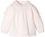 《H29年春物》(日本製) Pample Mousse(パンプルムース) 30コーマ天竺レースリボン付後ろ開きブラウス 80cm/PK NO.DP-71202