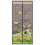 Zhaozhe網戸 玄関 ベランダ ドア用 カーテン マグネット式 張り替え 虫よけ 開き戸 取り付け 簡易 自動で閉まる