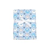 Baby Gear Plush Velboa Ultra Soft Baby Boys Blanket 30 x 40, Blue Grey Teddy by Baby Gear