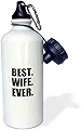 3dRose ホットピンク Best Wife Ever-Boldアニバーサリー バレンタインデー 彼女へのギフト スポーツウォーターボトル 21オンス マルチカラー