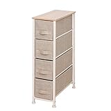 iTIDY 4段収納チェスト 引き出し 収納ボックス付 不織布 スリム ベージュ