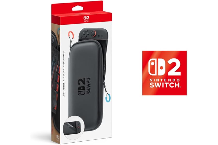 【任天堂純正品】Nintendo Switch 2 キャリングケース(画面保護シート付き) 【Amazon.co.jp限定特典】Nintendo Switch 2 ロゴデザインステッカー 同梱