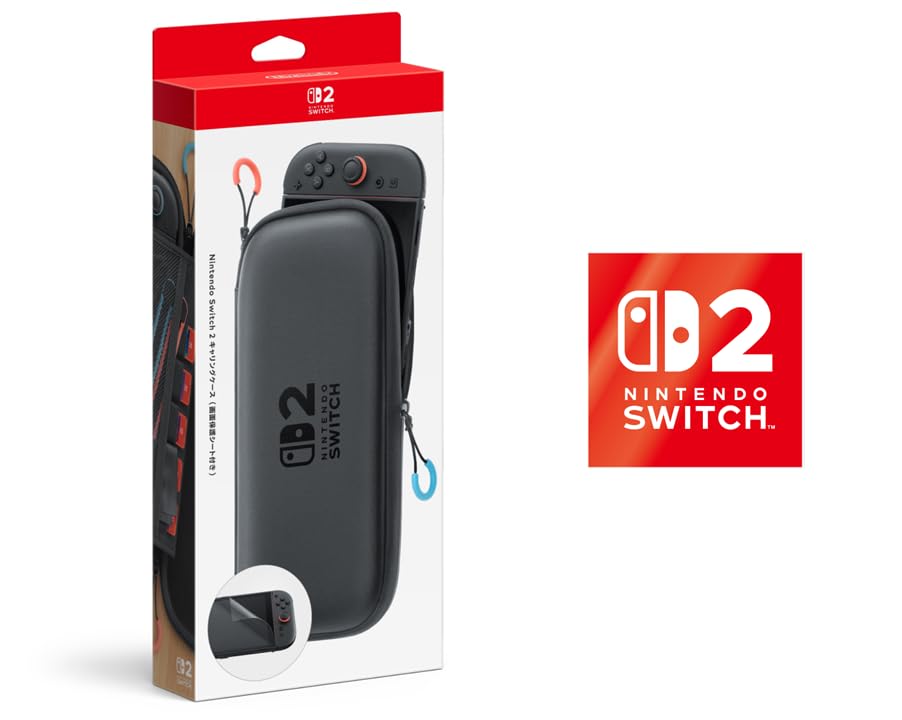 【任天堂純正品】Nintendo Switch 2 キャリングケース(画面保護シート付き) 【Amazon.co.jp限定特典】Nintendo Switch 2 ロゴデザインステッカー 同梱 - 1