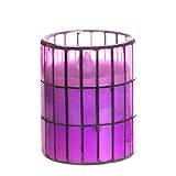 Tiled Pattern Mosaic Glass Flameless Pillar Led Wax Candle Light with Timer [並行輸入品]