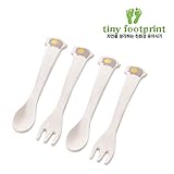 Tiny FootPrint★象さんスプーンフォーク4Pセット★竹繊維★BPA FREE★ベビー★ [並行輸入品]