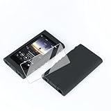 に適合するソニーウォークマンNW-A55HN A56HN A57HN A55 A56 A57 A50 シリーズ 用 ソフトシリコン製耐衝撃性保護シェルケースカバー (ブラックケースとガラス)