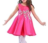 (ウォ２U)Woo2u ガールズ キッズ 女の子 子供洋服 春夏 可愛い 花 姫様 ひざ丈 カジュアル お呼ばれ 三五七 入学式 パーティー 通勤 ワンピース フォーマルドレス ピンク 5