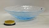 《華道具・花器》ガラス製花器　渦潮　水盤　スカイブルー　剣山セット