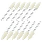 uxcell　マウントフェルトボブ　電動ドリル　フェルト　金属　ホワイト　シルバー トーン　12個入り