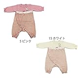 【SiShuNon/シシュノン】ギンガムチェック1ポウサギカバーオールウサギ ギンガムチェック ニットキルト カバーオール 70 5 ピンク