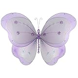 The Butterfly Grove Chloe Butterfly Decoration 3D Hanging Mesh Nylon Layered Decor Purple Wisteria M