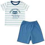 (チャックル) chuckle ロゴ半袖Tシャツ&ハーフパンツセット サックス 90cm P3135-90-30