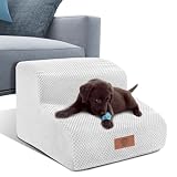 Masthome 犬 階段 犬スロープ階段 ドッグステップ 犬用ステップ 2段 7色 高さ30cm ペット用 ステップ 階段 滑り止め 安定がいい 取り外し可能式 洗えるカバー 頑丈で丈夫 耐久 怪我防止 介護用ペットステップ 小型犬 室内犬 高齢犬 ブラウン グレー ブラック ホワイト ブルー マスタードイエロー アイスランドブルー