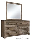 Ashley javarinコレクションb171 – 21 57 " 6-drawer Dresser with SideローラーGlides ReplicatedオークGrain詳細とホワイトワック