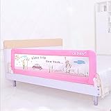 ベビー　キッズ　子供　ベッドガード　ベッドレール　丈夫　一枚　おしゃれ　掛け布団のずれ防止 (1.8ｍ, ピンク)