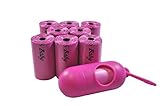 180 Disposable Diaper Refill Bags with FREE Dispenser, Unscented (Color: Pink) by Downtown Pet Suppl