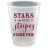 傾斜角プラスチックフレックスカップ16oz 8pk f132169 Stars and Stripes Forever